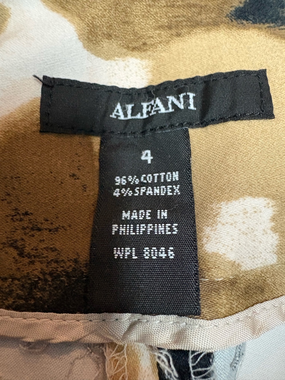 Alfani Abstract Print Stretch Pencil Skirt Beige Black Pink Women's Size 4 - Picture 5 of 6